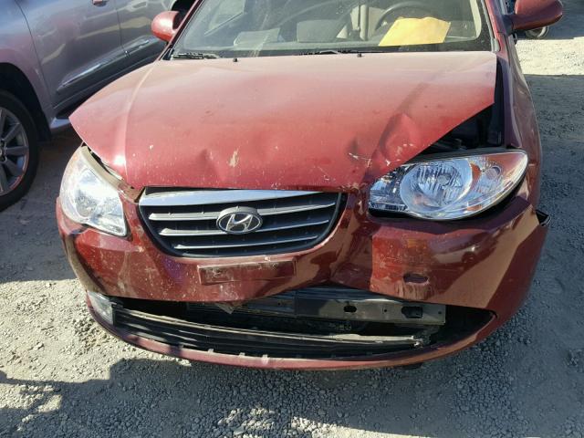 KMHDU46D27U251740 - 2007 HYUNDAI ELANTRA GL RED photo 7