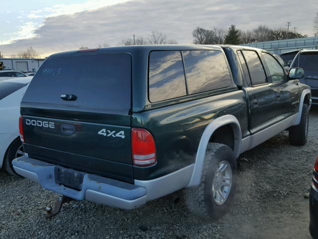 1B7HG48N92S585111 - 2002 DODGE DAKOTA QUA GREEN photo 4