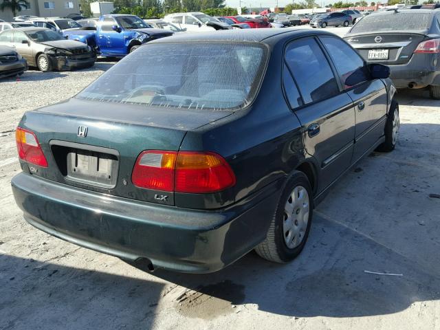 2HGEJ6614YH579914 - 2000 HONDA CIVIC BASE GREEN photo 4