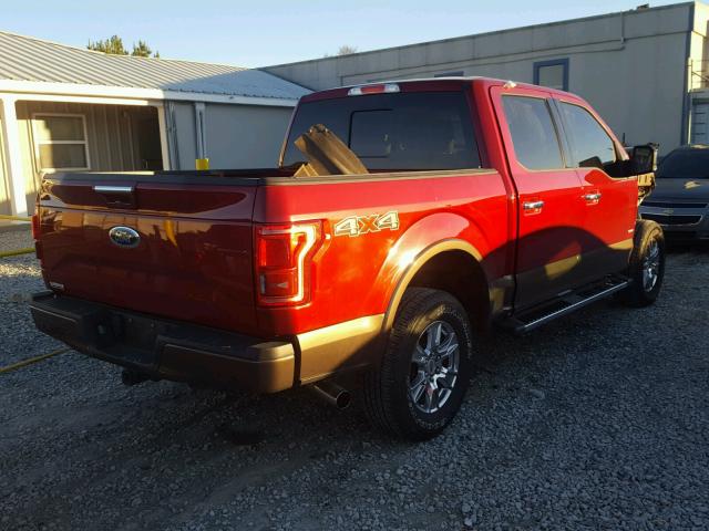 1FTEW1EG8FFA10247 - 2015 FORD F150 SUPER RED photo 4