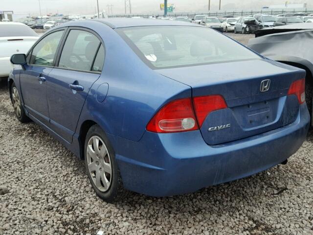 1HGFA16556L076600 - 2006 HONDA CIVIC LX BLUE photo 3