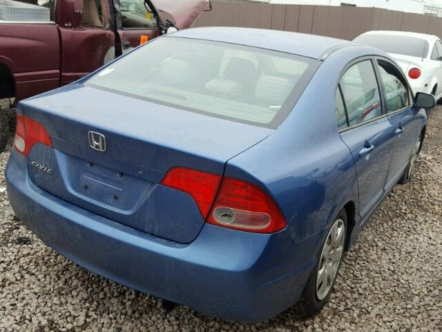 1HGFA16556L076600 - 2006 HONDA CIVIC LX BLUE photo 4