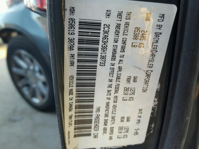 2C3KA63H36H138733 - 2006 CHRYSLER 300C GRAY photo 10