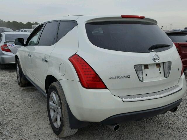 JN8AZ08T37W520665 - 2007 NISSAN MURANO SL WHITE photo 3