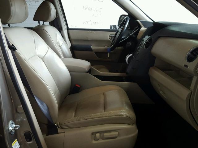 5FNYF38569B021873 - 2009 HONDA PILOT EXL BEIGE photo 5