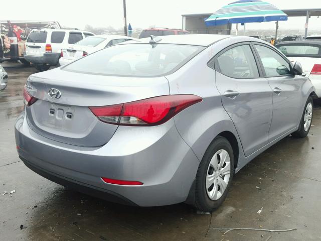 5NPDH4AE4GH756780 - 2016 HYUNDAI ELANTRA SE SILVER photo 4