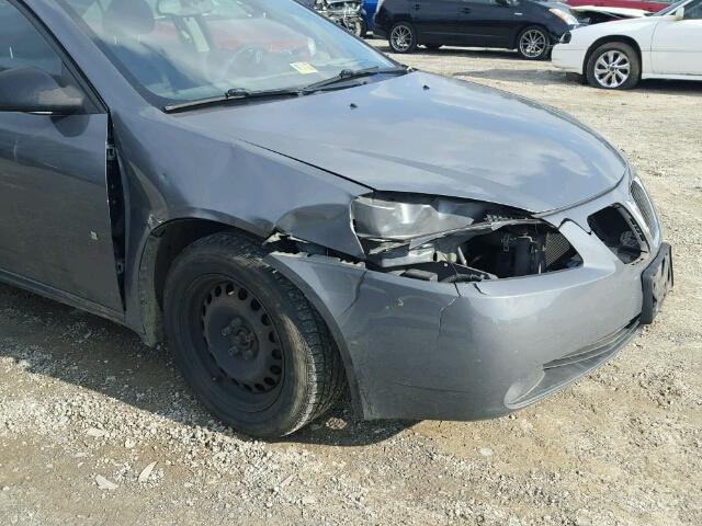 1G2ZF57B984189265 - 2008 PONTIAC G6 VALUE L GRAY photo 9