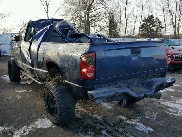 3D7KS29A87G781257 - 2007 DODGE RAM 2500 BLUE photo 3