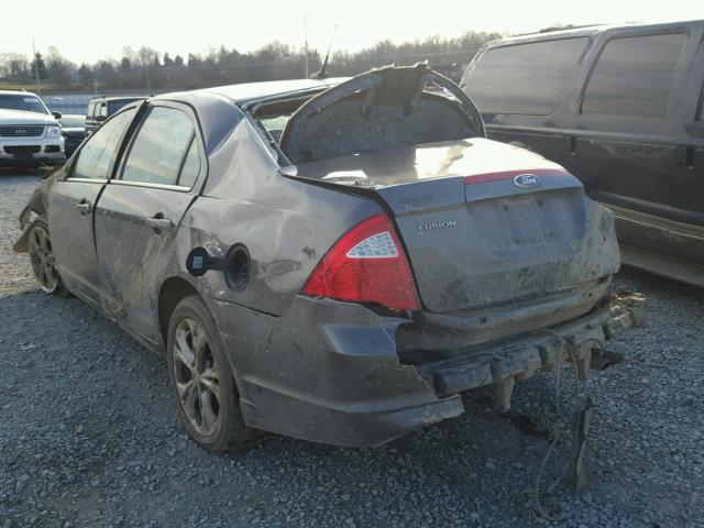 3FAHP0HA0CR374923 - 2012 FORD FUSION SE GRAY photo 3