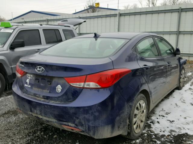 5NPDH4AE4DH206894 - 2013 HYUNDAI ELANTRA GL BLUE photo 4