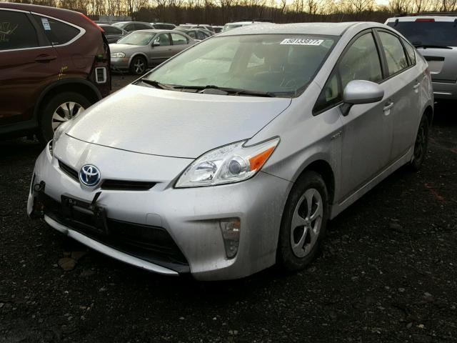 JTDKN3DUXD0342229 - 2013 TOYOTA PRIUS SILVER photo 2