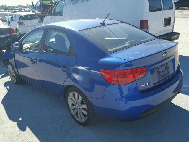 KNAFW4A30A5271439 - 2010 KIA FORTE SX BLUE photo 3