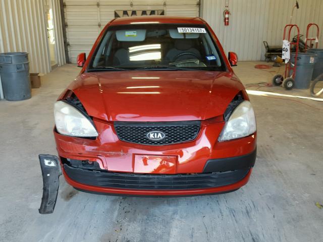 KNADE123376259232 - 2007 KIA RIO BASE ORANGE photo 9