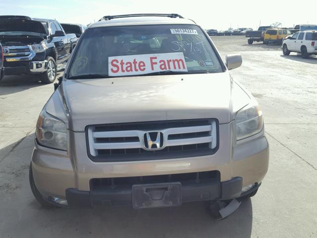 5FNYF28447B028271 - 2007 HONDA PILOT EX GOLD photo 9