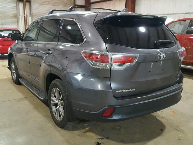 5TDKKRFH0FS112629 - 2015 TOYOTA HIGHLANDER GRAY photo 3