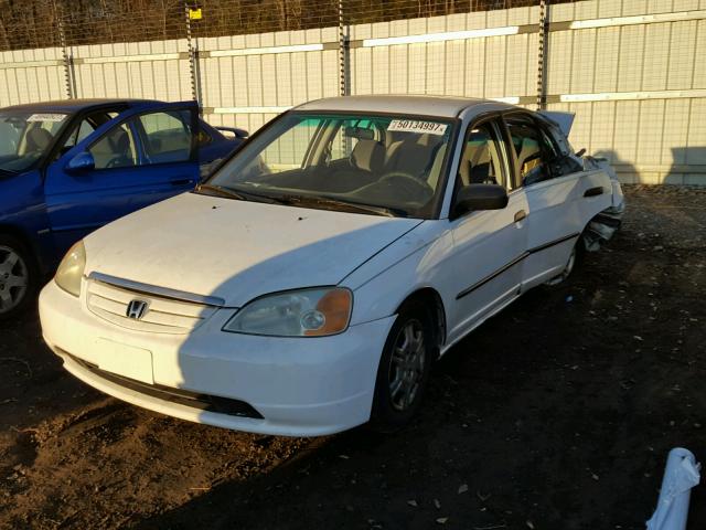 1HGES16112L016507 - 2002 HONDA CIVIC DX WHITE photo 2