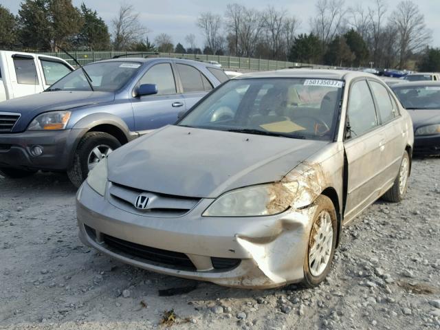 2HGES16545H631881 - 2005 HONDA CIVIC LX TAN photo 2