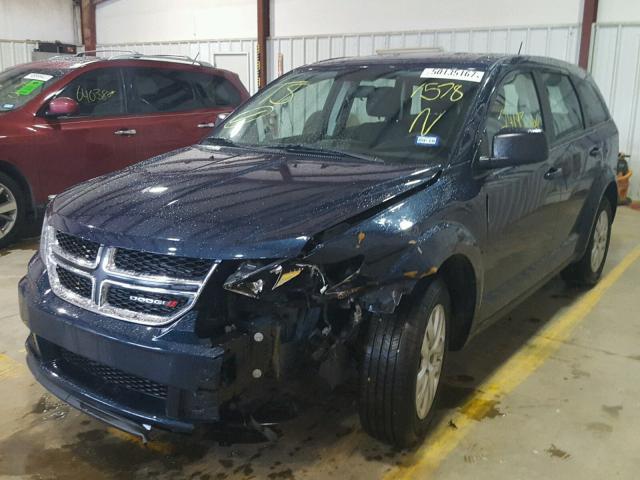 3C4PDCAB6ET301578 - 2014 DODGE JOURNEY SE BLUE photo 2