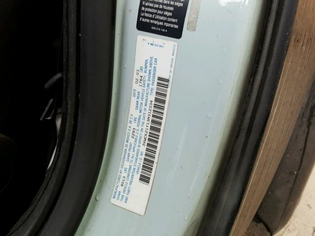 3VWCK21Y13M312334 - 2003 VOLKSWAGEN NEW BEETLE 黑色 照片 10