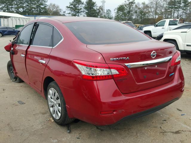 3N1AB7AP6EL691485 - 2014 NISSAN SENTRA S RED photo 3