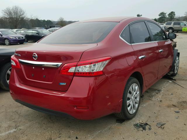 3N1AB7AP6EL691485 - 2014 NISSAN SENTRA S RED photo 4