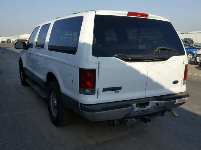 1FMNU40L82ED63465 - 2002 FORD EXCURSION WHITE photo 3