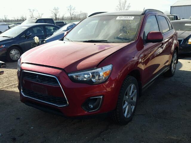 4A4AR4AU6DE014098 - 2013 MITSUBISHI OUTLANDER RED photo 2