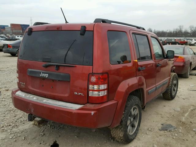 1J8GN28K58W133520 - 2008 JEEP LIBERTY SP RED photo 4