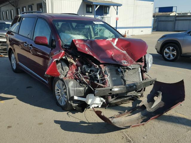 5TDYK3DC2CS273736 - 2012 TOYOTA SIENNA XLE BURGUNDY photo 1