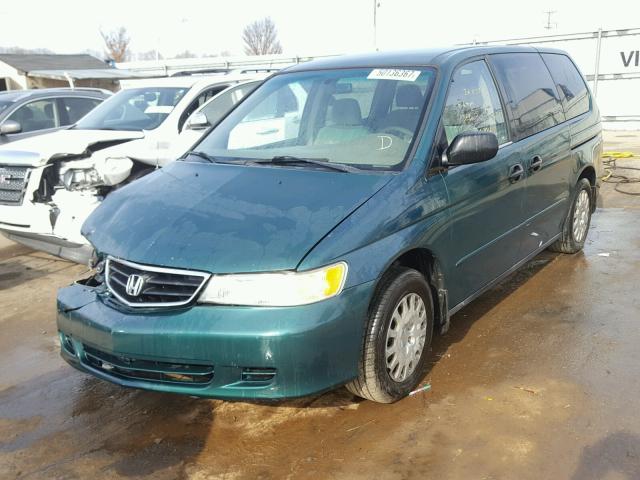 2HKRL18502H516790 - 2002 HONDA ODYSSEY LX GREEN photo 2