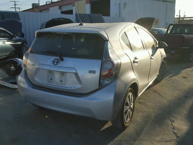 JTDKDTB3XC1501854 - 2012 TOYOTA PRIUS C SILVER photo 4