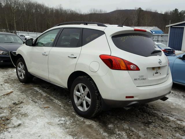 JN8AZ18W09W149550 - 2009 NISSAN MURANO S WHITE photo 3