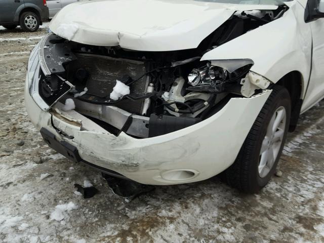 JN8AZ18W09W149550 - 2009 NISSAN MURANO S WHITE photo 9