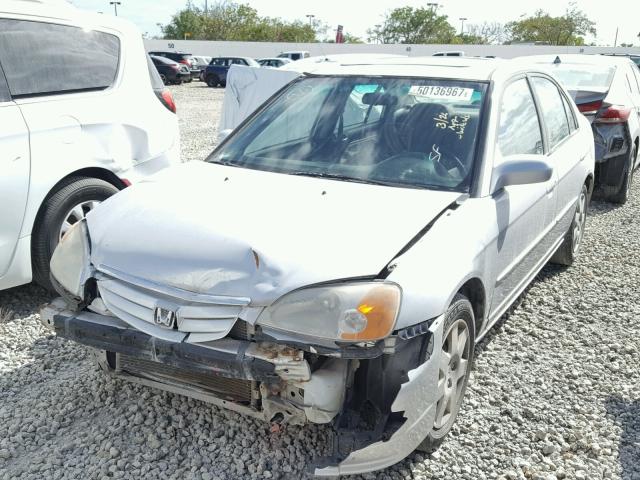 1HGES26772L062207 - 2002 HONDA CIVIC EX ვერცხლისფერი ფოტო 2