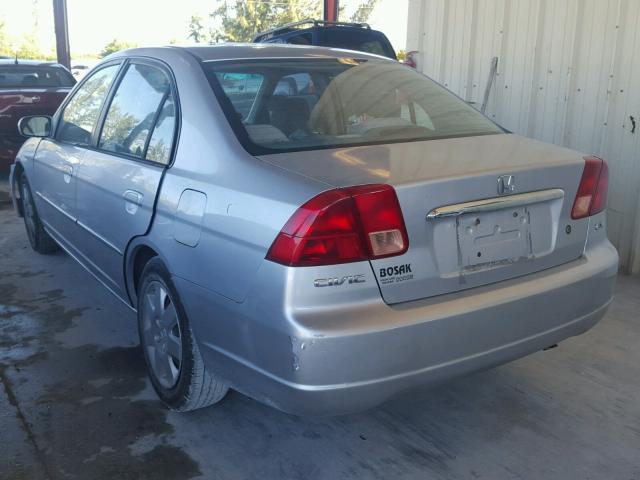 1HGES26772L062207 - 2002 HONDA CIVIC EX ვერცხლისფერი ფოტო 3
