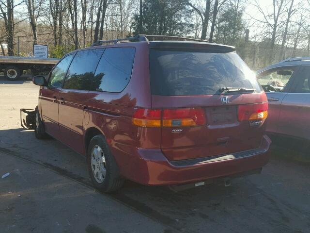 5FNRL18942B051853 - 2002 HONDA ODYSSEY EX RED photo 3