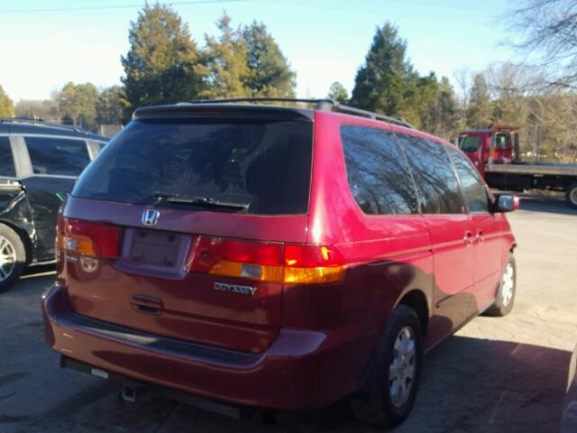 5FNRL18942B051853 - 2002 HONDA ODYSSEY EX RED photo 4