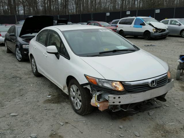 2HGFB2F5XCH585979 - 2012 HONDA CIVIC LX WHITE photo 1