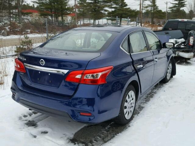 3N1AB7AP8GY330216 - 2016 NISSAN SENTRA S BLUE photo 4