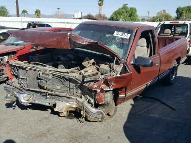 1GTEC14M7WZ510866 - 1998 GMC SIERRA C15 MAROON photo 2