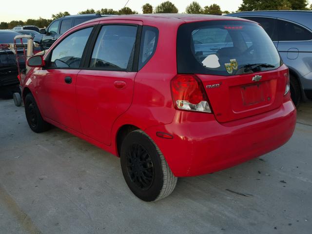 KL1TD666X7B712098 - 2007 CHEVROLET AVEO BASE RED photo 3