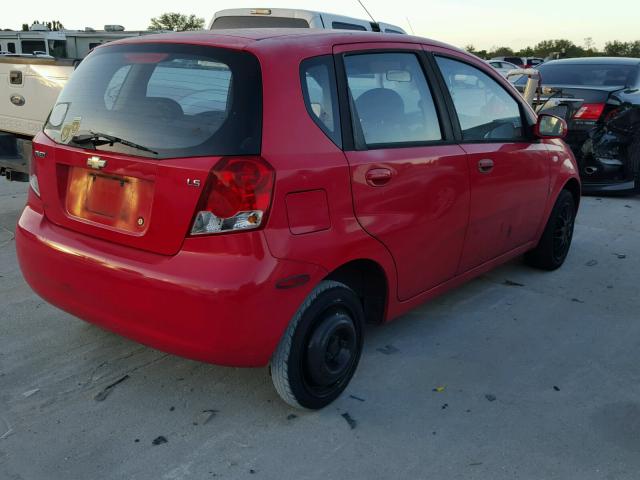 KL1TD666X7B712098 - 2007 CHEVROLET AVEO BASE RED photo 4