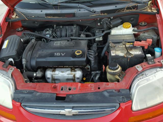 KL1TD666X7B712098 - 2007 CHEVROLET AVEO BASE RED photo 7