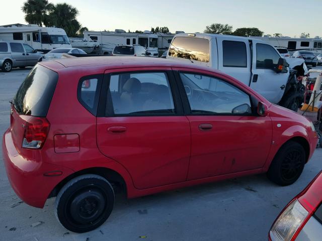 KL1TD666X7B712098 - 2007 CHEVROLET AVEO BASE RED photo 9