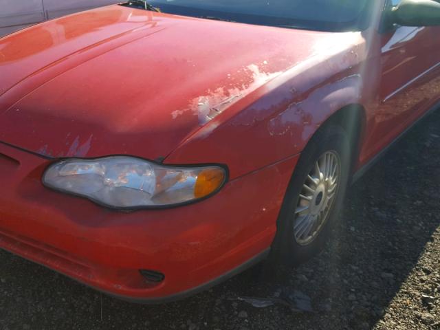 2G1WW12EXY9165653 - 2000 CHEVROLET MONTE CARL წითელი ფოტო 9