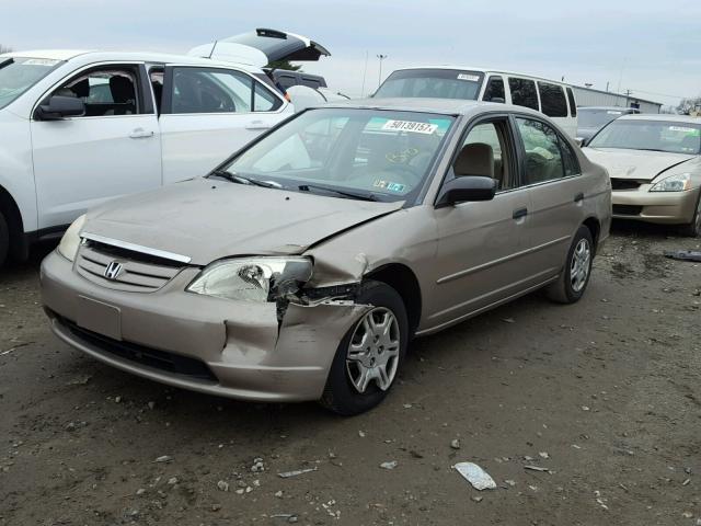 2HGES15501H556382 - 2001 HONDA CIVIC LX BEIGE photo 2