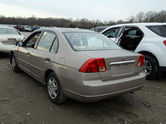 2HGES15501H556382 - 2001 HONDA CIVIC LX BEIGE photo 3