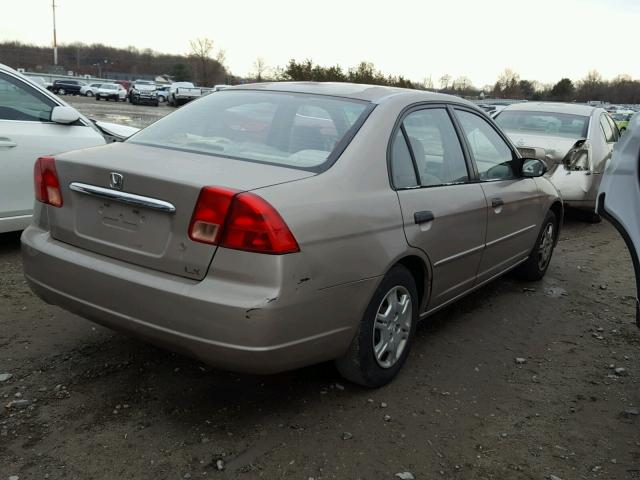 2HGES15501H556382 - 2001 HONDA CIVIC LX BEIGE photo 4