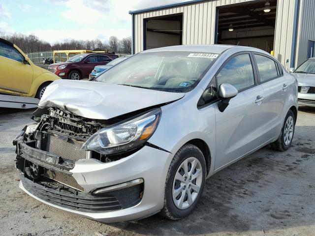 KNADM4A39G6548914 - 2016 KIA RIO LX SILVER photo 2