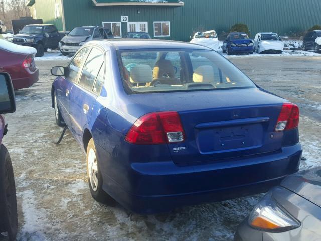 1HGES16365L020655 - 2005 HONDA CIVIC DX V BLUE photo 3